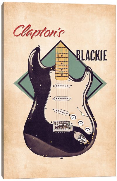 Eric Clapton's Blackie Guitar Retro Canvas Art Print