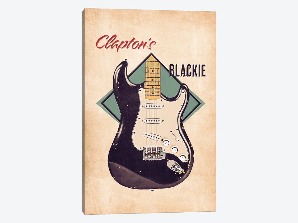 Eric Clapton's Blackie Guitar Retro by Pop Cult Posters 1-piece Canvas Print