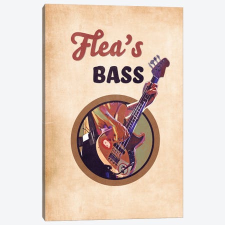 Flea's Bass Guitar Retro Canvas Print #PCP133} by Pop Cult Posters Canvas Art Print
