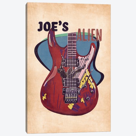 Joe Satriani's Guitar Retro Canvas Print #PCP134} by Pop Cult Posters Canvas Artwork