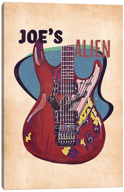 Joe Satriani's Guitar Retro Canvas Art Print - Blues Music Art