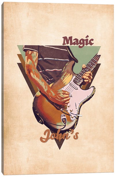 John Frusciante's Guitar Retro Canvas Art Print - Pop Cult Posters