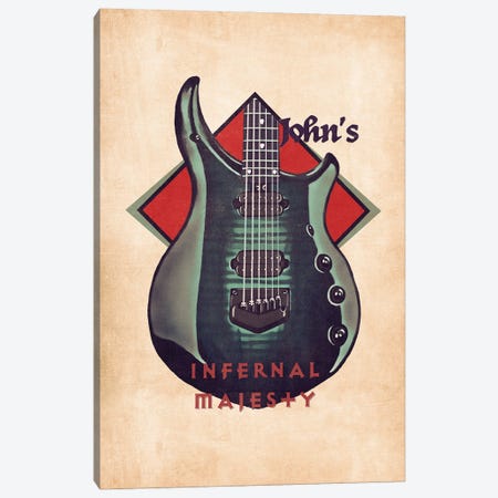 John Petrucci's Guitar Retro Canvas Print #PCP136} by Pop Cult Posters Canvas Wall Art