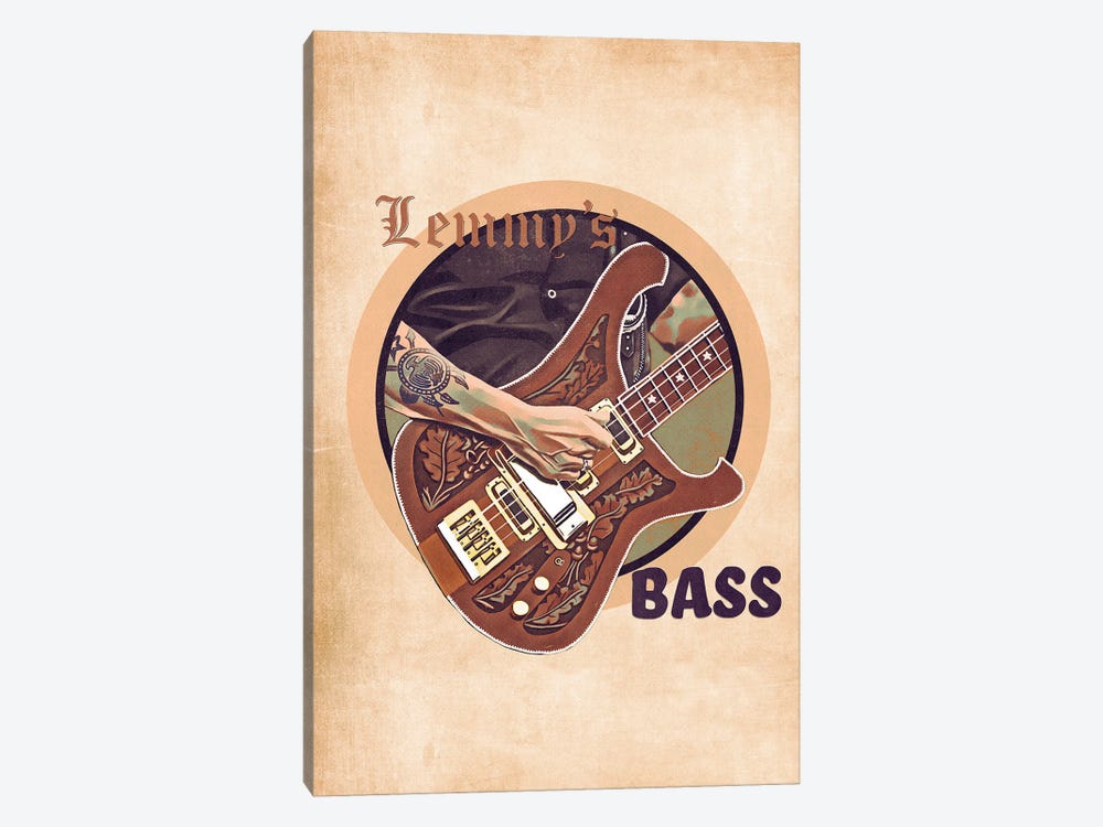 Lemmy's Bass Guitar Retro by Pop Cult Posters 1-piece Canvas Art