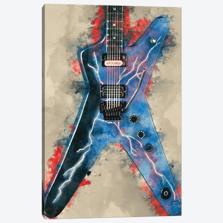 Dimebag Darrell's Electric Guitar Canvas Print #PCP13} by Pop Cult Posters Canvas Wall Art