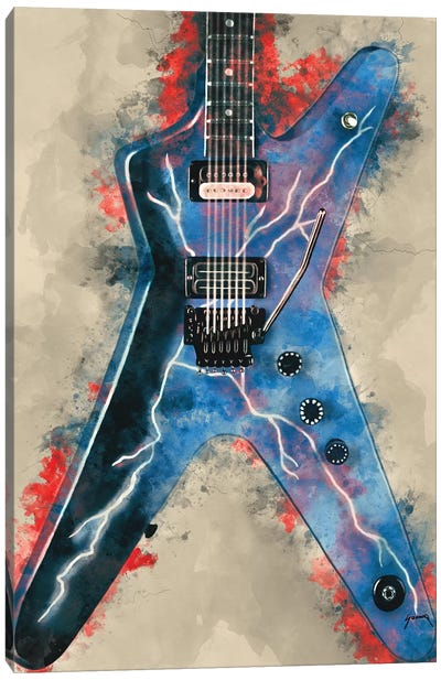 Dimebag Darrell's Electric Guitar Canvas Art Print - Pop Cult Posters