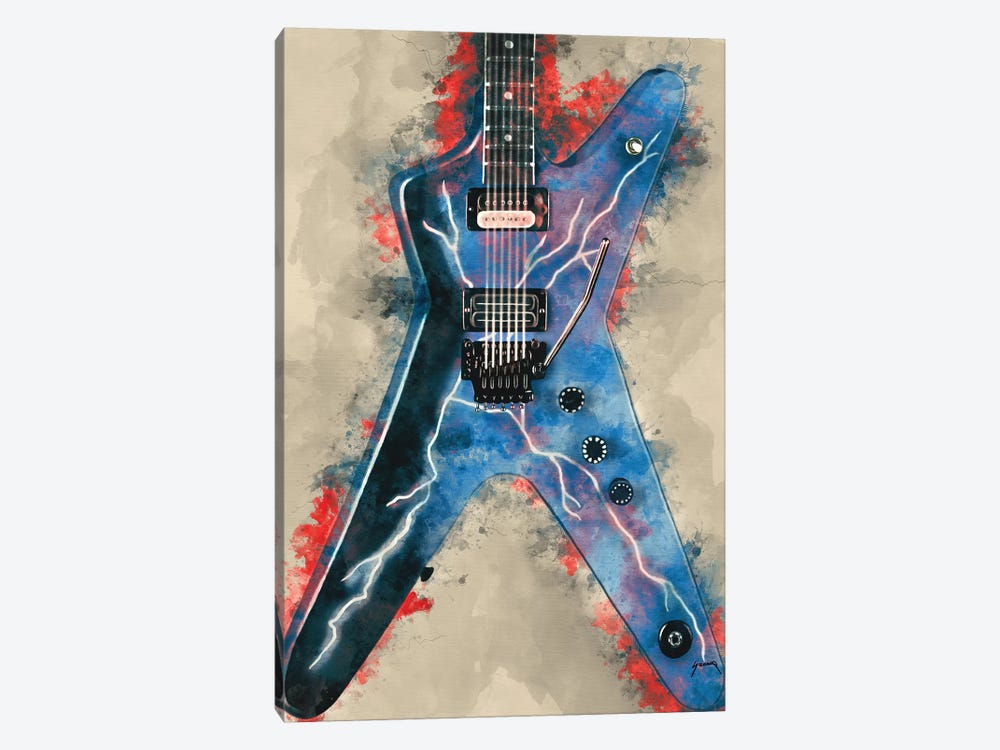 Dimebag Darrell's Electric Guitar by Pop Cult Posters 1-piece Canvas Art Print