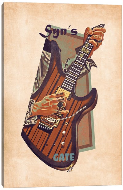 Synyster Gates's Retro Guitar Canvas Art Print - Blues Music Art