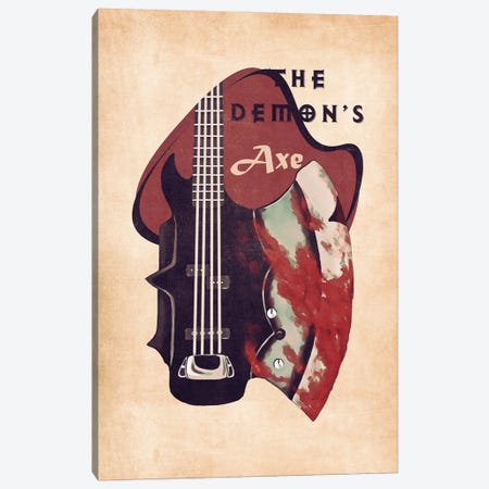 The Demon's Bass Guitar Retro Canvas Print #PCP142} by Pop Cult Posters Canvas Artwork