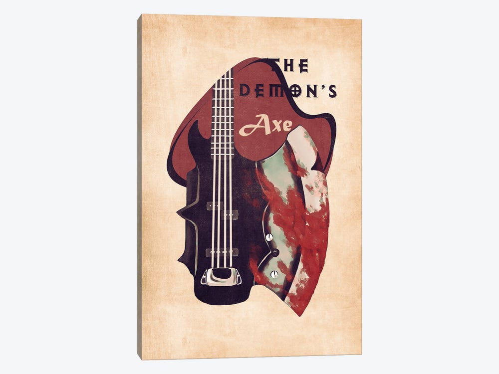 The Demon's Bass Guitar Retro by Pop Cult Posters 1-piece Canvas Art