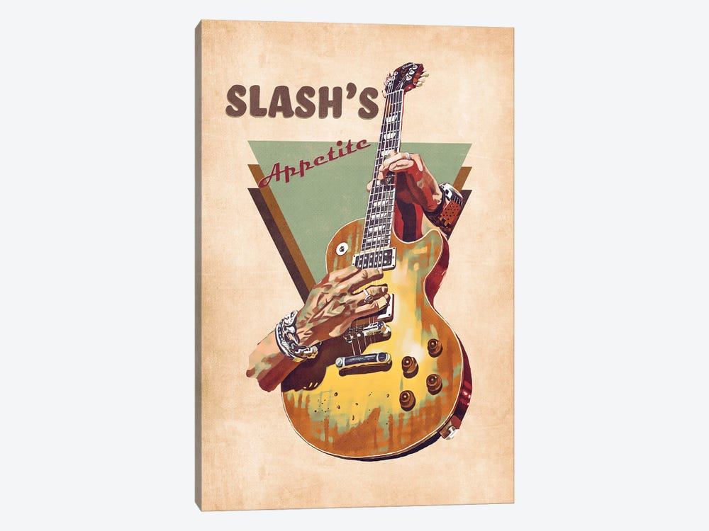 Slash Electric Guitar Retro by Pop Cult Posters 1-piece Canvas Artwork