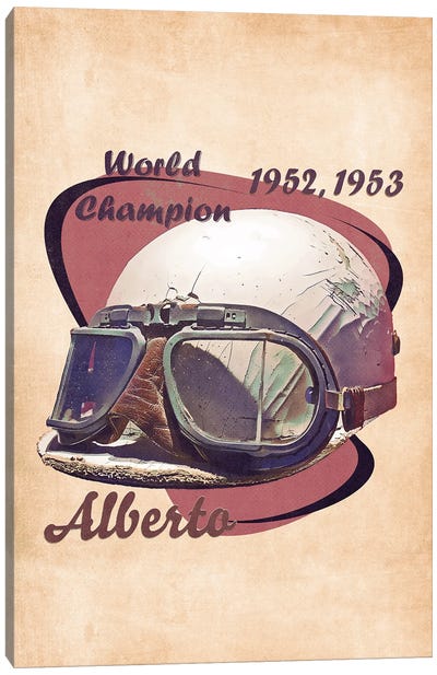 Alberto Ascari's Helmet Retro Canvas Art Print - Pop Cult Posters
