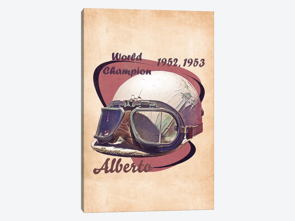 Alberto Ascari's Helmet Retro by Pop Cult Posters 1-piece Canvas Art