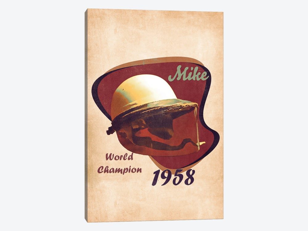 Mike Hawthorn's Helmet Retro by Pop Cult Posters 1-piece Art Print
