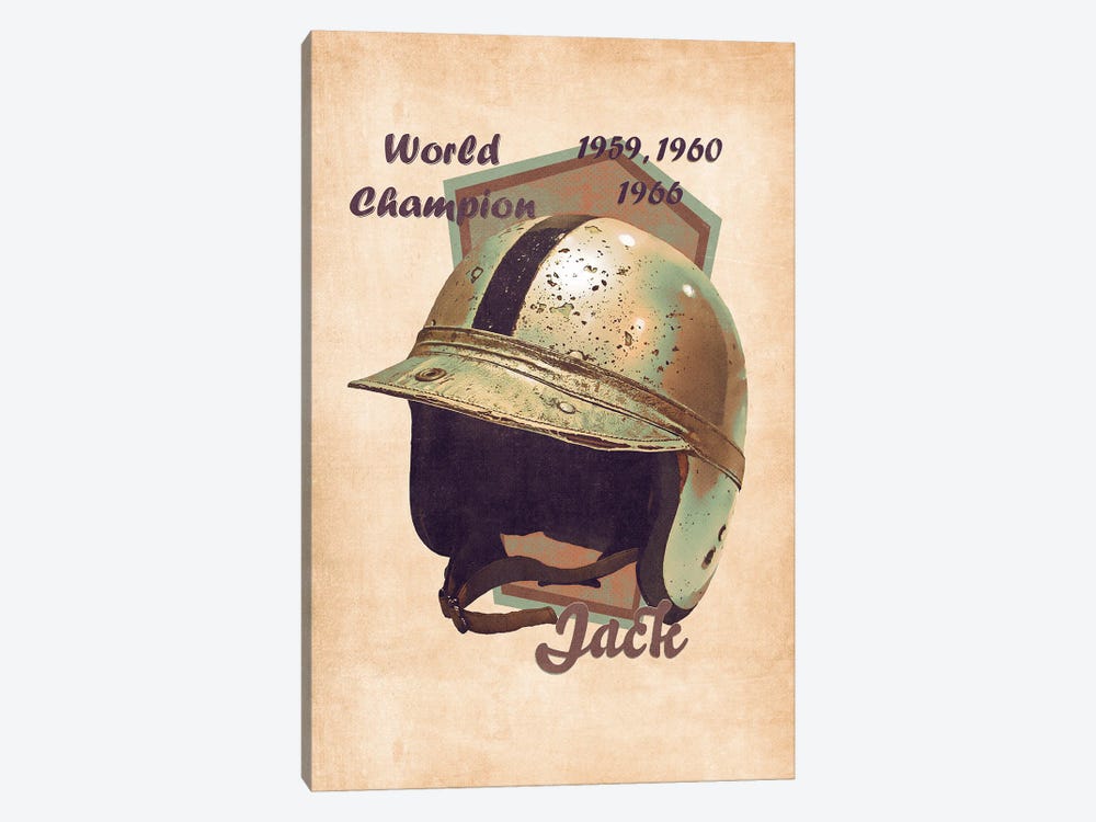 Jack Brabham's Helmet Retro by Pop Cult Posters 1-piece Canvas Print