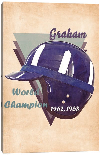Graham Hill's Helmet Retro Canvas Art Print - Auto Racing Art