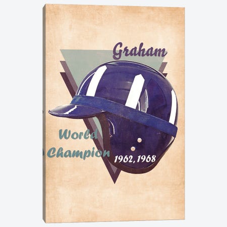 Graham Hill's Helmet Retro Canvas Print #PCP152} by Pop Cult Posters Canvas Print