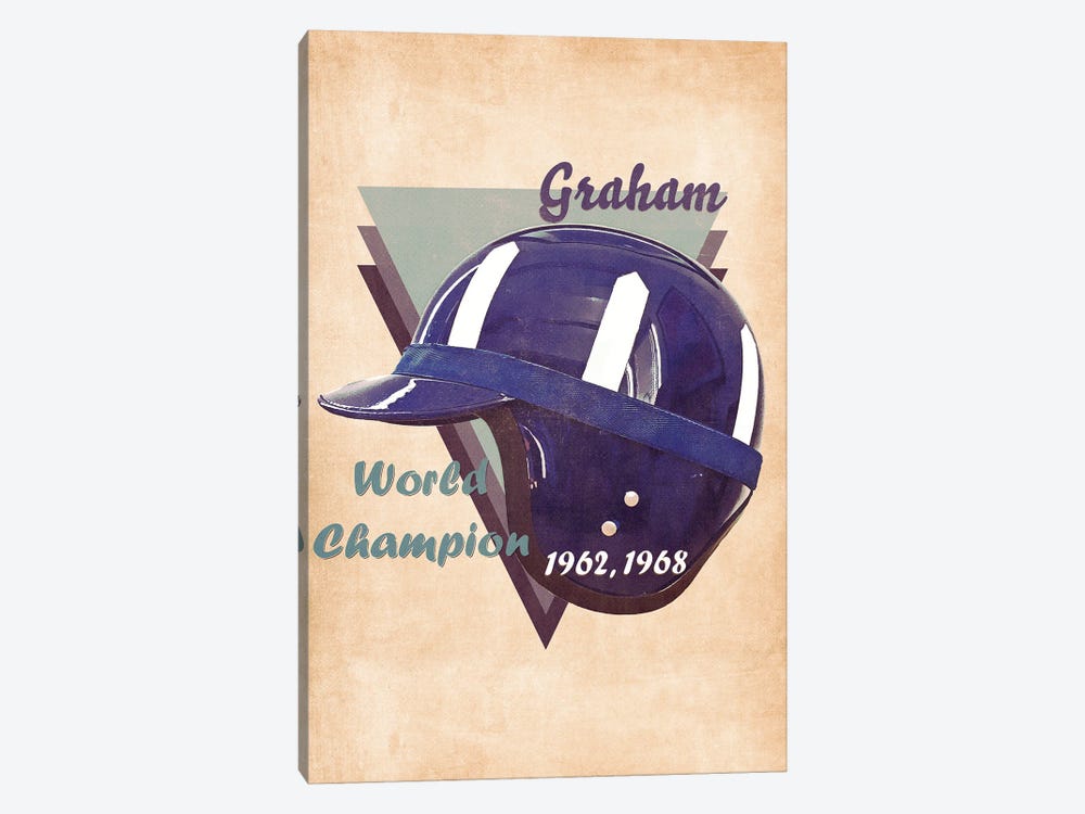 Graham Hill's Helmet Retro by Pop Cult Posters 1-piece Canvas Print