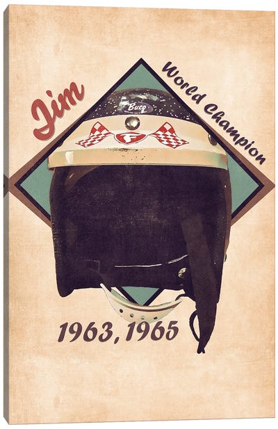 Jim Clark's Helmet Retro Canvas Art Print - Pop Cult Posters