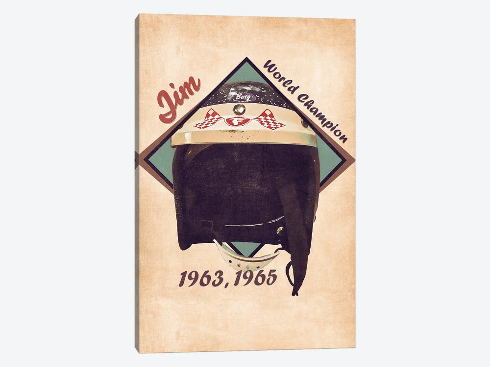 Jim Clark's Helmet Retro by Pop Cult Posters 1-piece Canvas Art