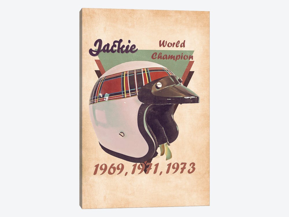 Jackie Stewart's Helmet Retro by Pop Cult Posters 1-piece Canvas Print