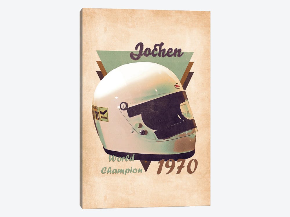 Jochen Rindt's Helmet Retro by Pop Cult Posters 1-piece Canvas Art