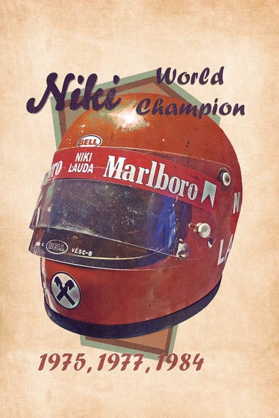 Vintage Posters: Niki Lauda's Helmet Retro by Pop Cult Posters