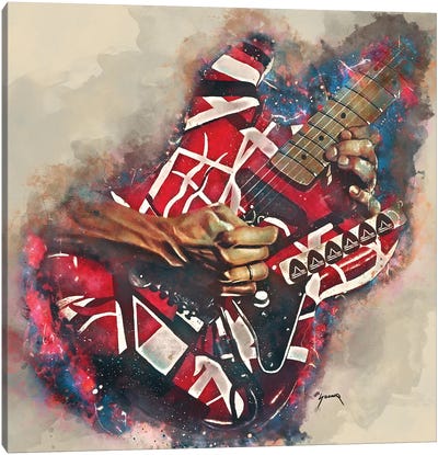 Eddie Van Halen's Electric Guitar Canvas Art Print - Best Selling Digital Art
