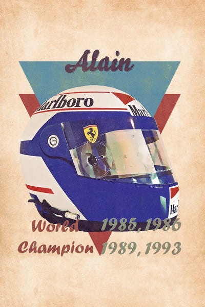 Alain Prost's Helmet Retro by Pop Cult Posters art print