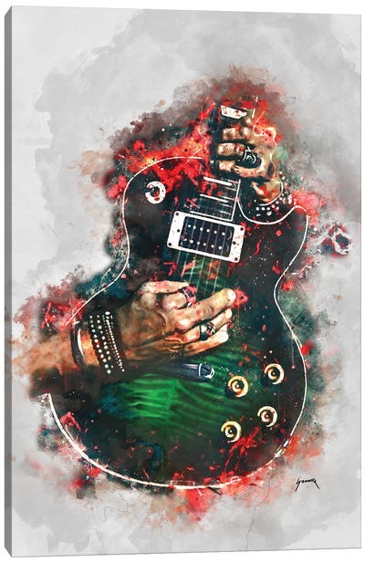 Slasher Anaconda Electric Guitar Canvas Art Print - Heavy Metal Art
