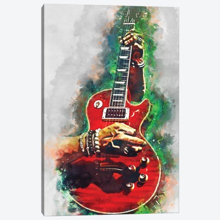 Slash's Blood Red Guitar Canvas Print #PCP184} by Pop Cult Posters Canvas Art Print