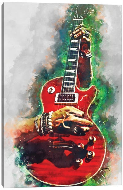 Slash's Blood Red Guitar Canvas Art Print - Slash