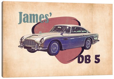 James' Db 5 Canvas Art Print - Vintage Movie Posters
