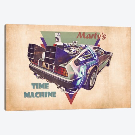 Marty's Time Machine Canvas Print #PCP189} by Pop Cult Posters Canvas Wall Art