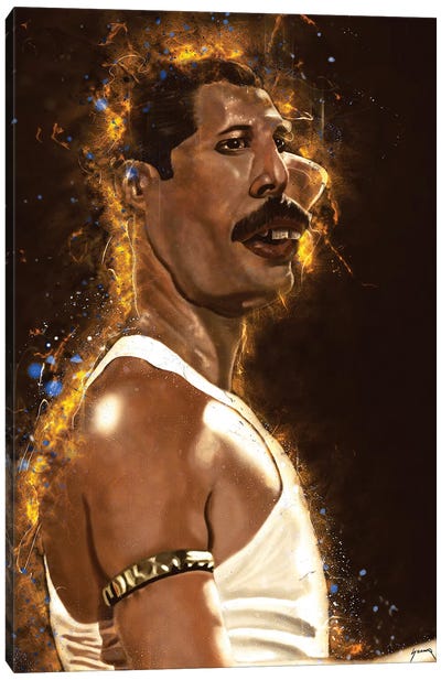 Freddie Mercury's Caricature Canvas Art Print - Freddie Mercury