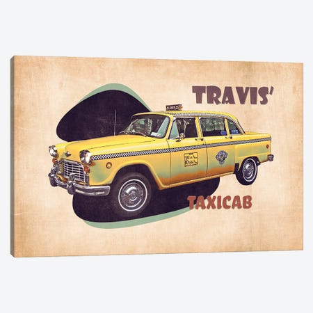 Travis' Taxicab Canvas Print #PCP192} by Pop Cult Posters Canvas Art Print