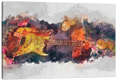 Popa Chubby's Guitar Canvas Art Print - Blues Music Art