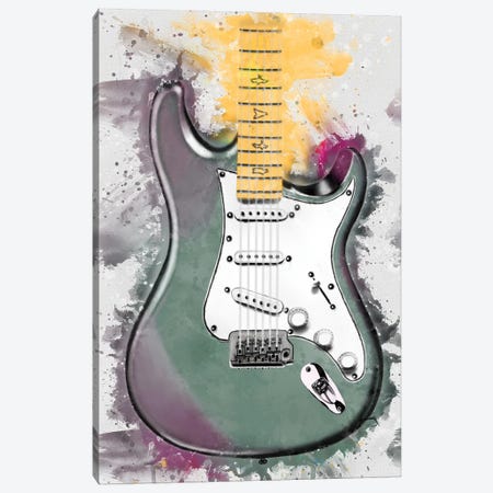 John Mayer's Lunar Ice Electric Guitar Canvas Print #PCP197} by Pop Cult Posters Canvas Wall Art