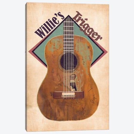 Willie Nelson's Trigger Retro Canvas Print #PCP201} by Pop Cult Posters Canvas Art Print