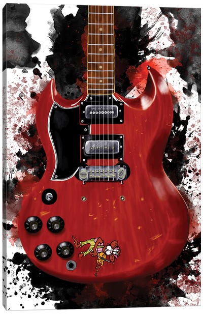 Tony Iommi's Monkey Electric Guitar Canvas Art Print - Heavy Metal Art