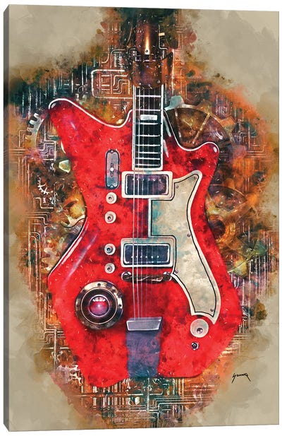 Jack White's Steampunk Guitar Canvas Art Print - Band Art