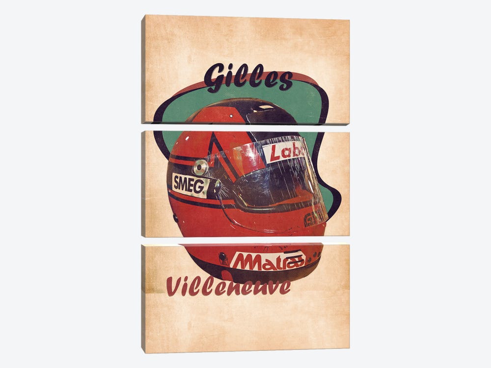 Gilles Villeneuve by Pop Cult Posters 3-piece Canvas Print