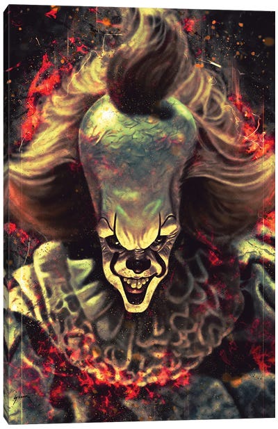 IT Canvas Art Print - Evil Clown Art