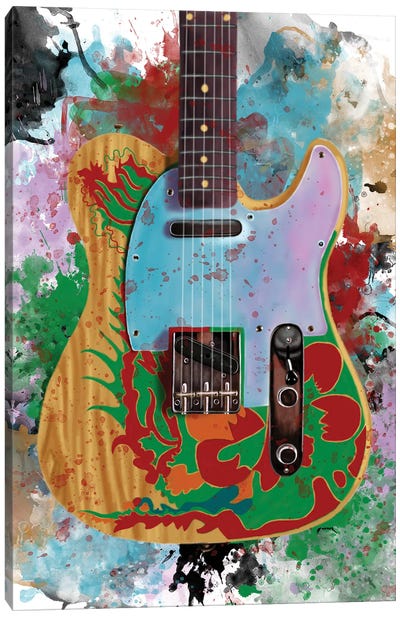 Jimmy Page's Dragon Canvas Art Print - Guitar Art