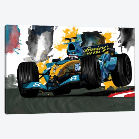 Alonso's Racecar Canvas Print #PCP238} by Pop Cult Posters Canvas Art