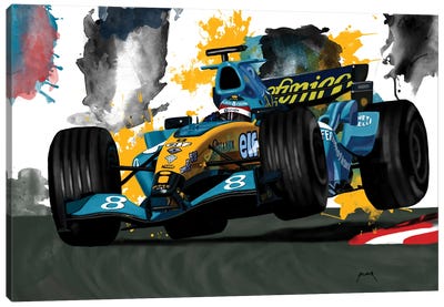 Alonso's Racecar Canvas Art Print - Pop Cult Posters