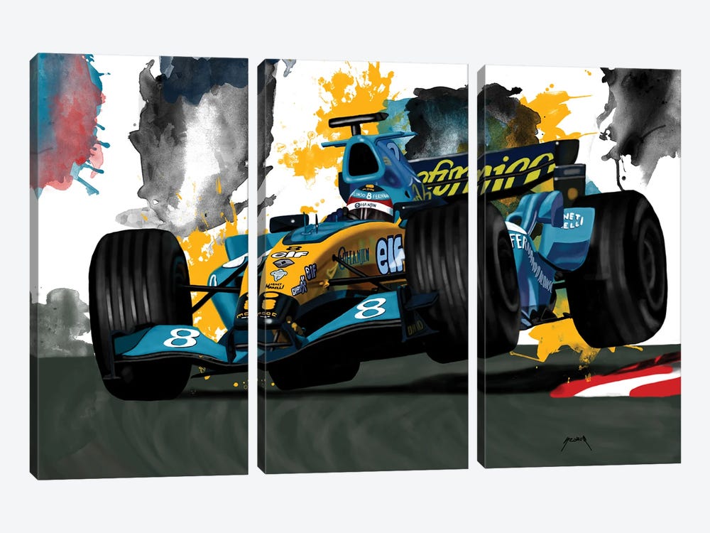Alonso's Racecar by Pop Cult Posters 3-piece Canvas Art Print