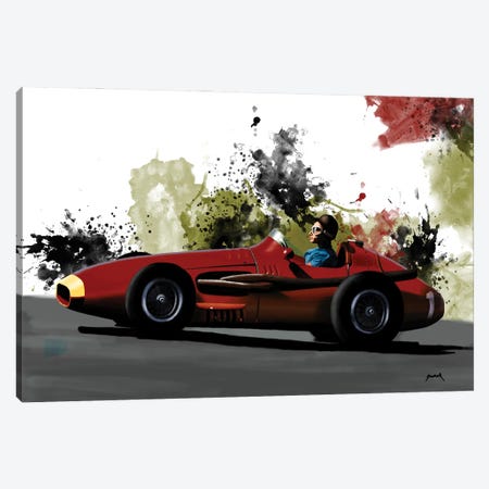 Fangio's Racecar Canvas Print #PCP239} by Pop Cult Posters Canvas Wall Art