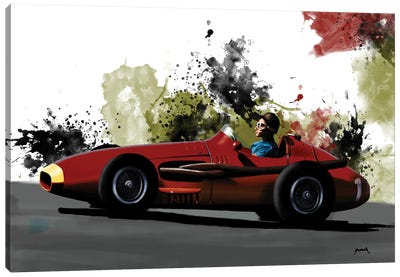 Fangio's Racecar Canvas Art Print - Pop Cult Posters
