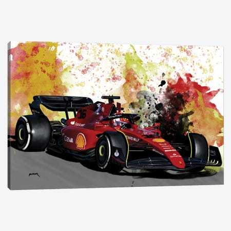 Leclerc's Racecar Canvas Print #PCP242} by Pop Cult Posters Canvas Art Print